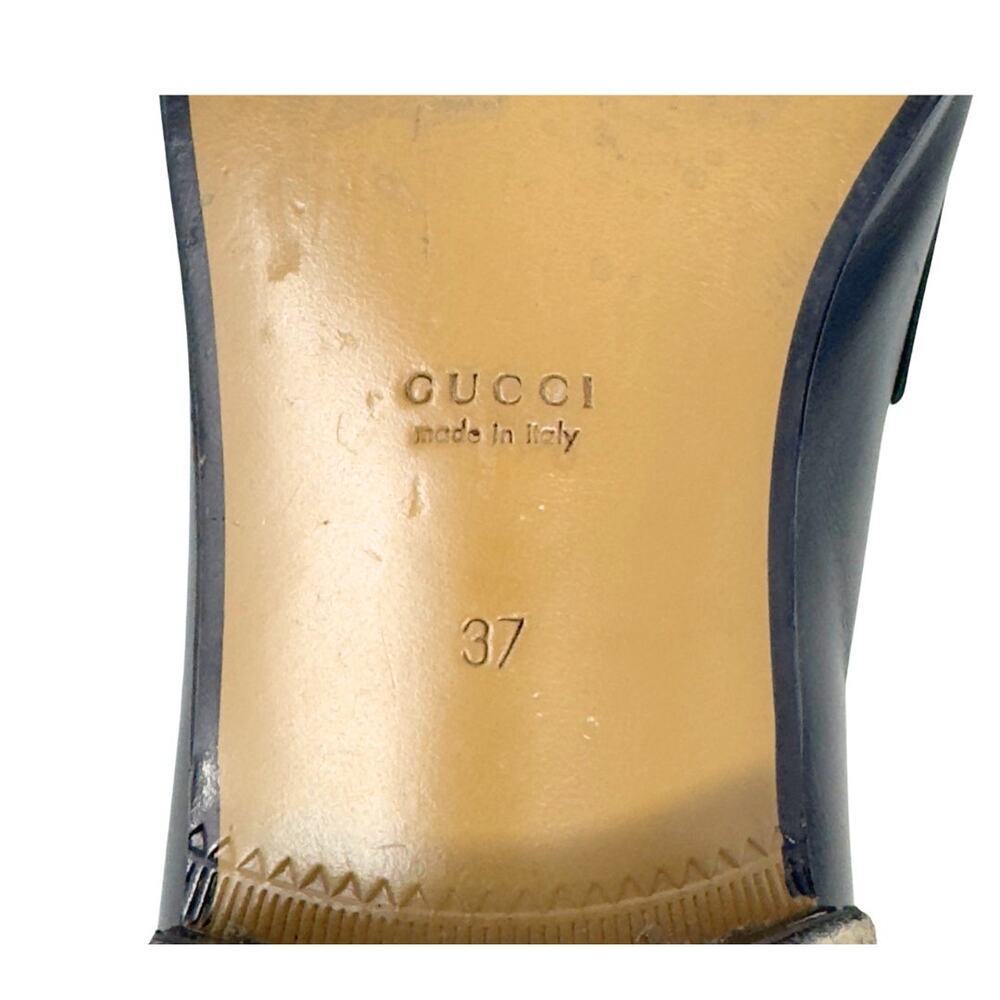 Gucci Jakarta Loafers Interlocking GG Logo Gold Horsebit Black‎ Calfskin Leather - Picture 7 of 10